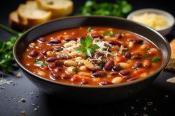 Sopa de feijão rajadinho