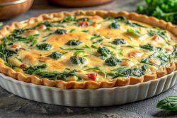 Quiche de espinafre, ricota e calabresa